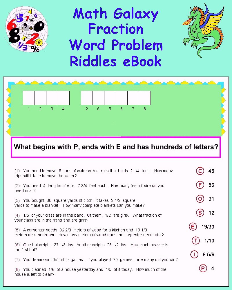 Fraction Word Problems eBook
