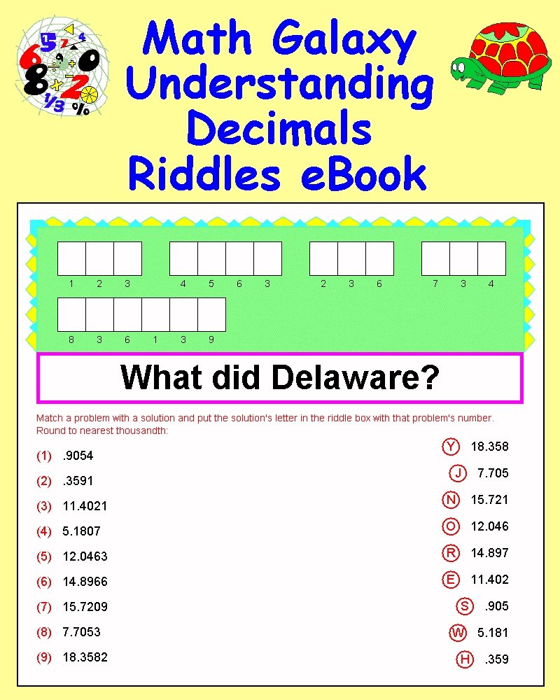Understanding Decimals Riddles eBook