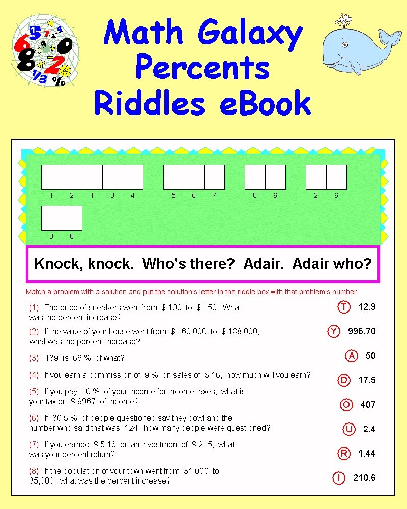 Percents Riddles eBook